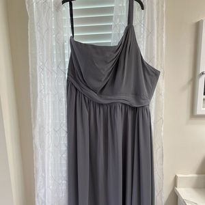 Long one shoulder gray dress